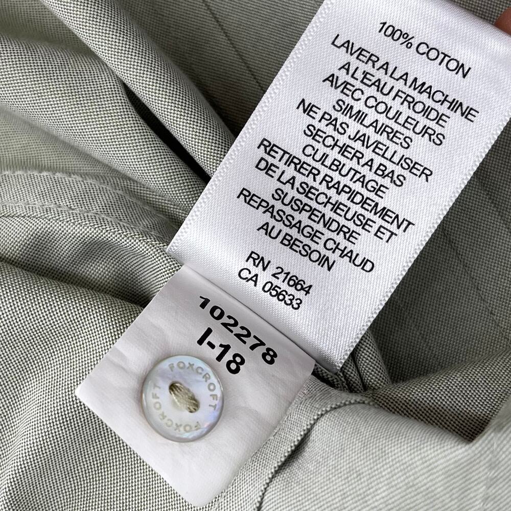 Foxcroft NYC Women's green Heritage Non-Iron Hidden Button Collared Blouse 8P - Picture 7 of 9
